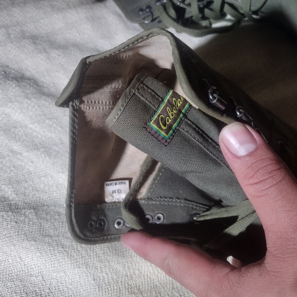 Cabela’s Army Green Canvas Fishing Boots Green Boots - Picture 10 of 14